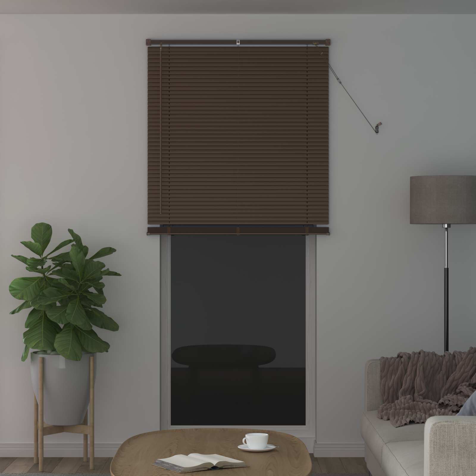 Tenda Veneziana Marrone Scuro con Motivo 213 x 80 cm 25 mm PVC