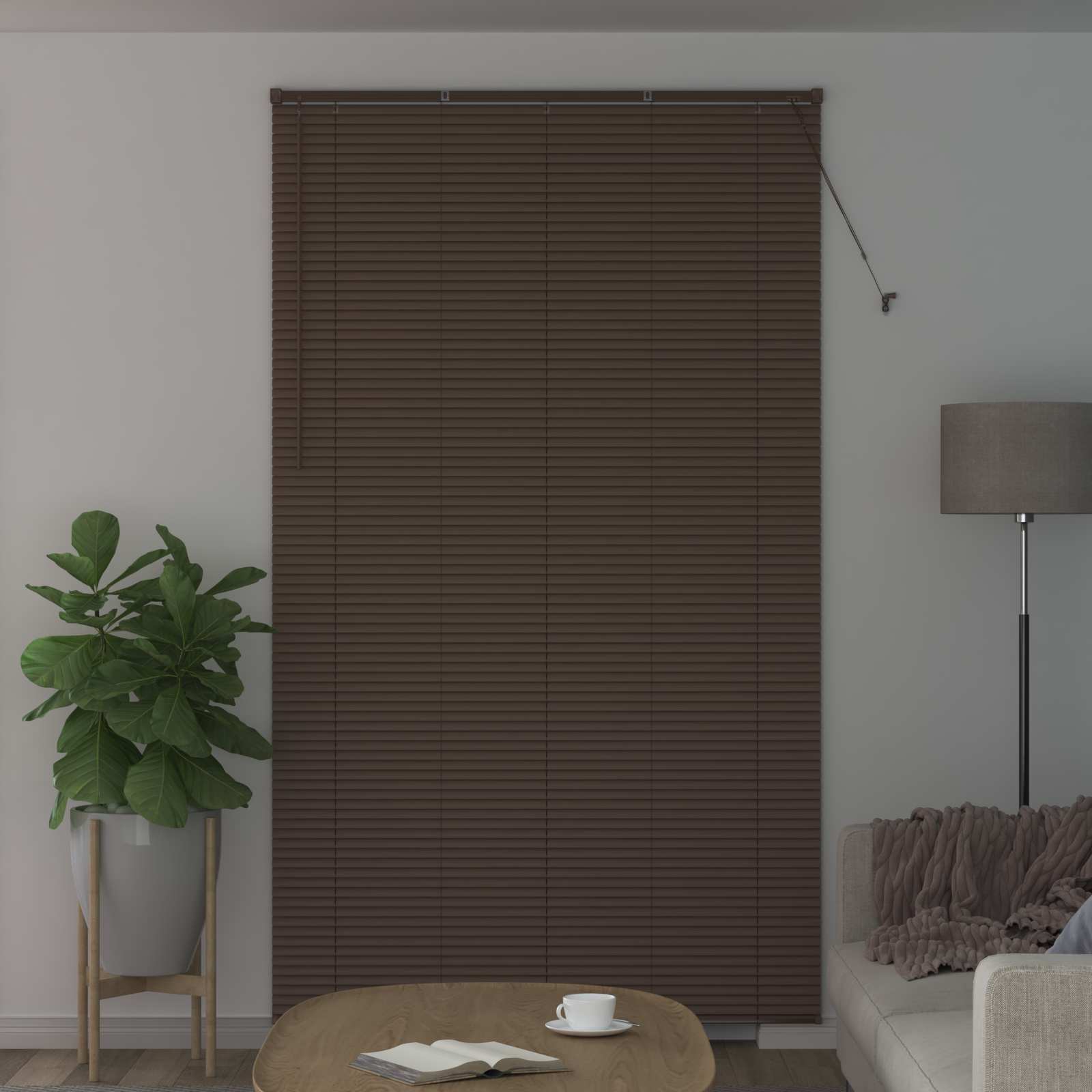 Tenda Veneziana Marrone Scuro con Motivo 213 x 160 cm 25 mm PVC