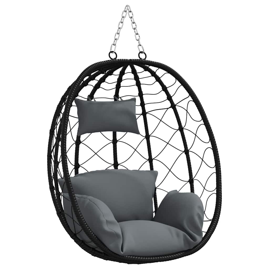 Sedia uovo sospesa polyrattan 91 x 54.5 x 107 cm Antracite