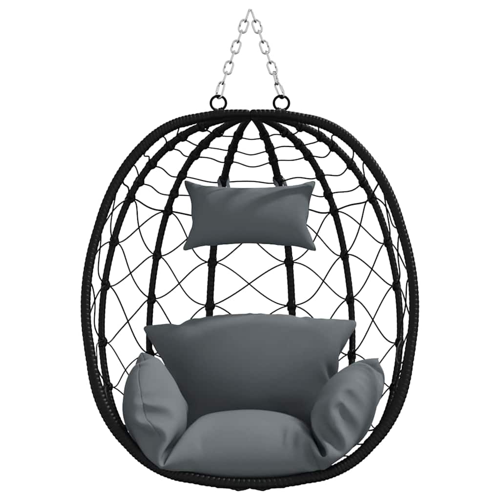 Sedia uovo sospesa polyrattan 91 x 54.5 x 107 cm Antracite
