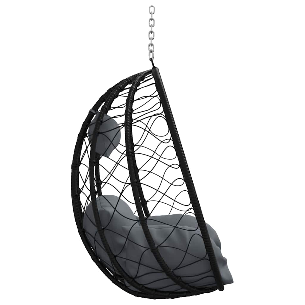 Sedia uovo sospesa polyrattan 91 x 54.5 x 107 cm Antracite