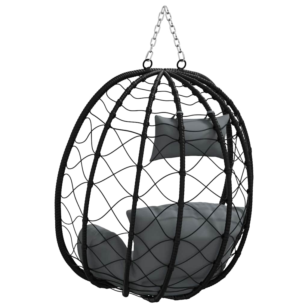 Sedia uovo sospesa polyrattan 91 x 54.5 x 107 cm Antracite