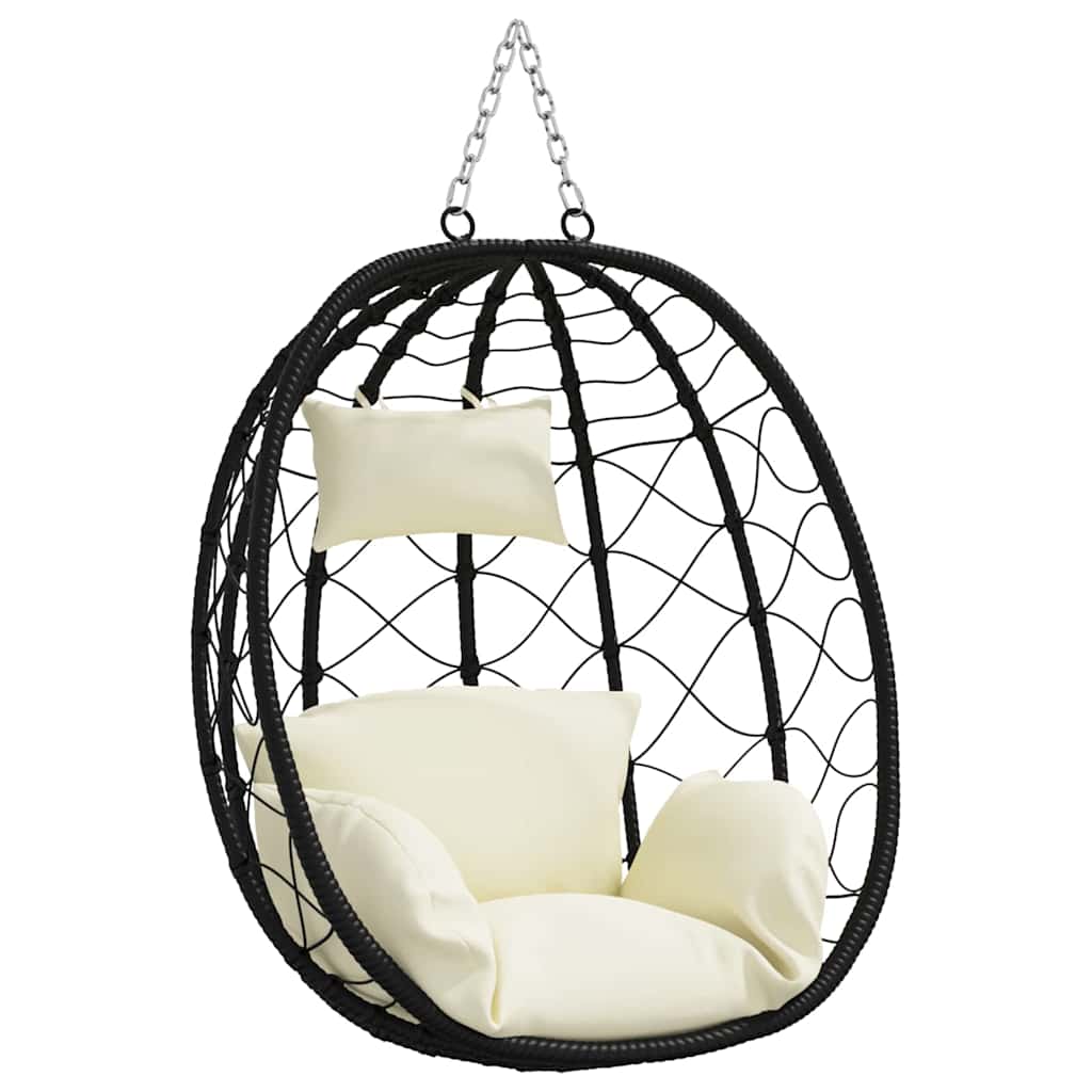 Sedia uovo sospesa polyrattan 91 x 54.5 x 107 cm Bianco crema