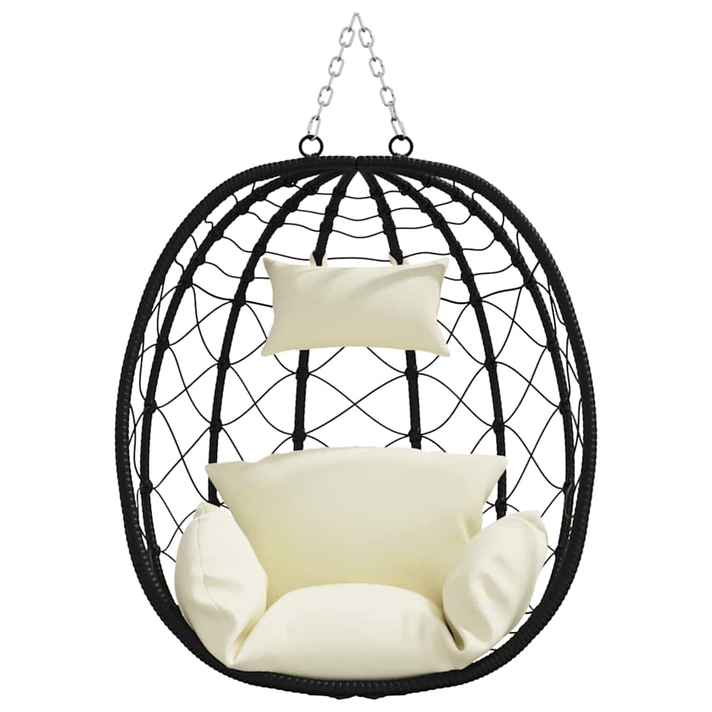 Sedia uovo sospesa polyrattan 91 x 54.5 x 107 cm Bianco crema
