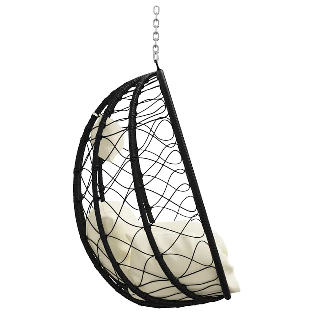 Sedia uovo sospesa polyrattan 91 x 54.5 x 107 cm Bianco crema