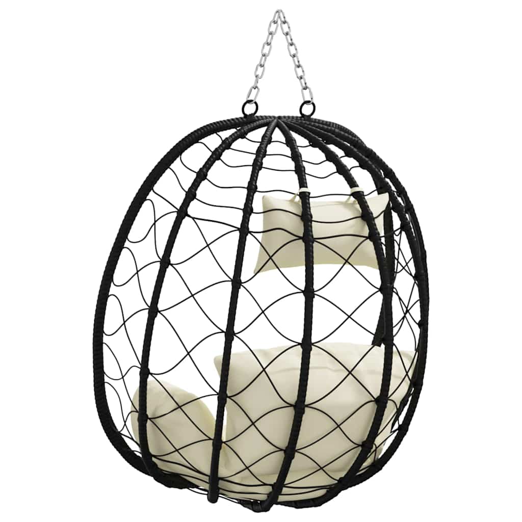 Sedia uovo sospesa polyrattan 91 x 54.5 x 107 cm Bianco crema