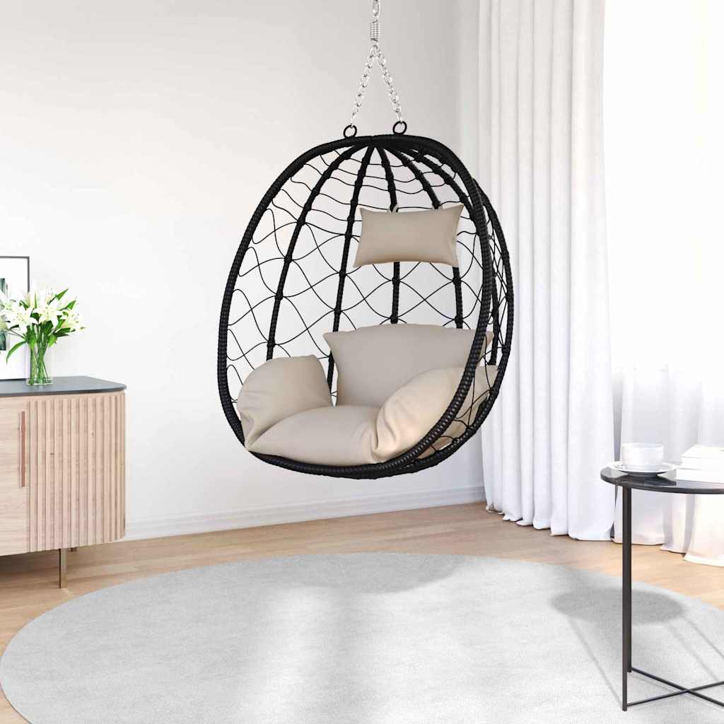 Sedia uovo sospesa polyrattan 91,5 x 54,5 x 107 cm Tortora