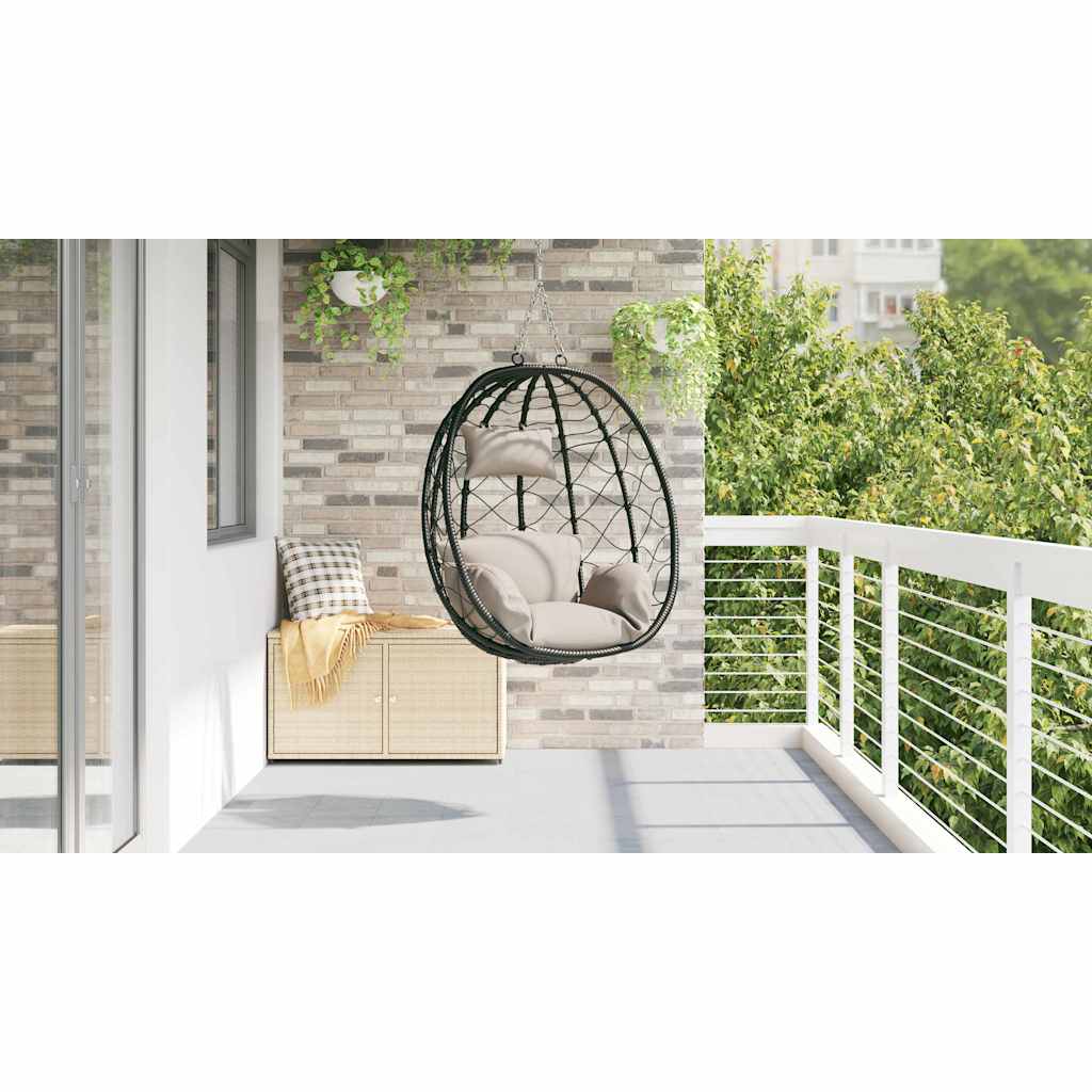 Sedia uovo sospesa polyrattan 91,5 x 54,5 x 107 cm Tortora