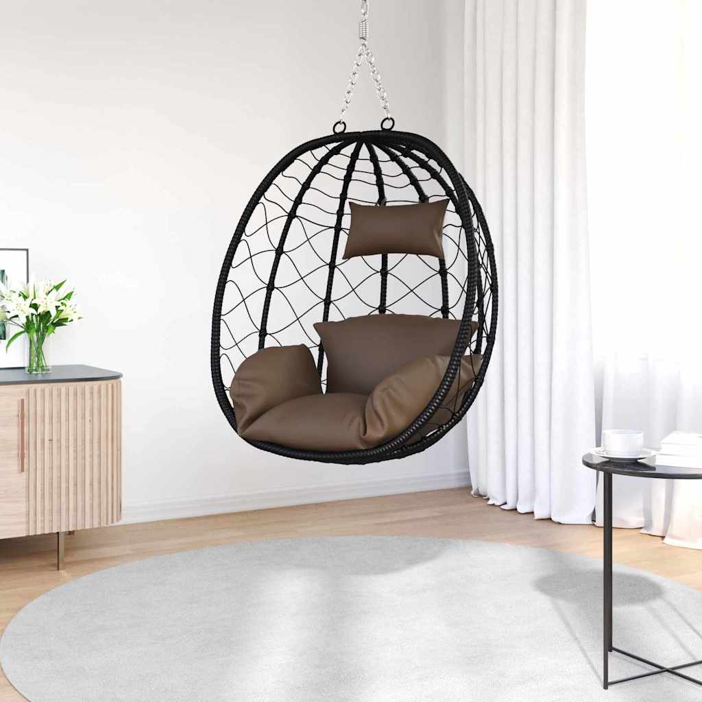Sedia uovo sospesa polyrattan 91 x 54.5 x 107 cm Caffè