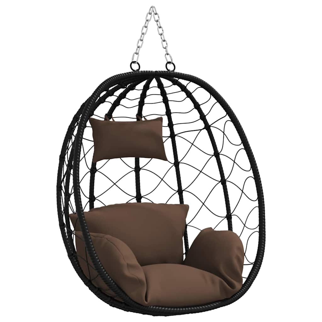 Sedia uovo sospesa polyrattan 91 x 54.5 x 107 cm Caffè
