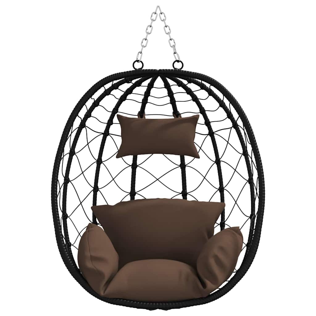 Sedia uovo sospesa polyrattan 91 x 54.5 x 107 cm Caffè