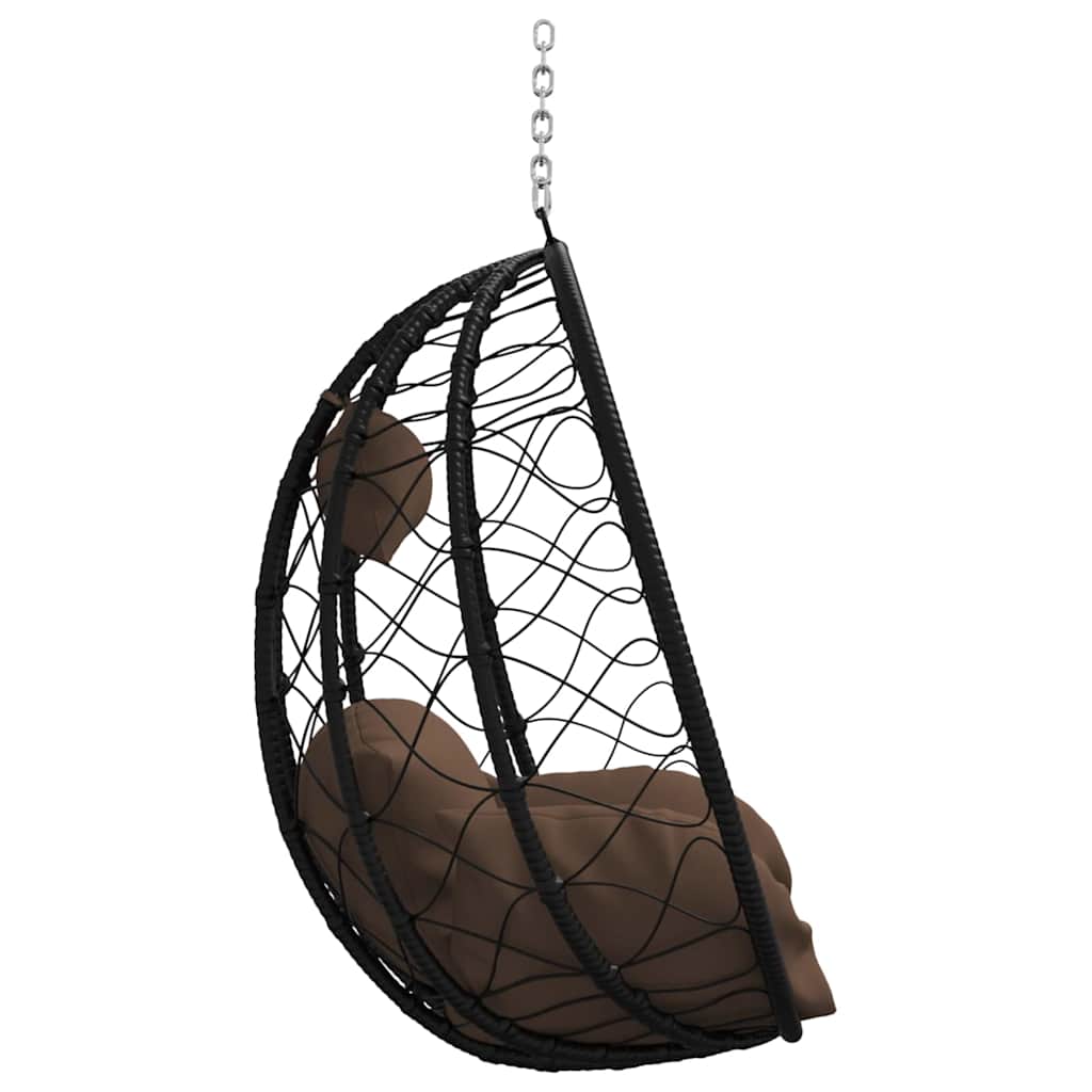 Sedia uovo sospesa polyrattan 91 x 54.5 x 107 cm Caffè