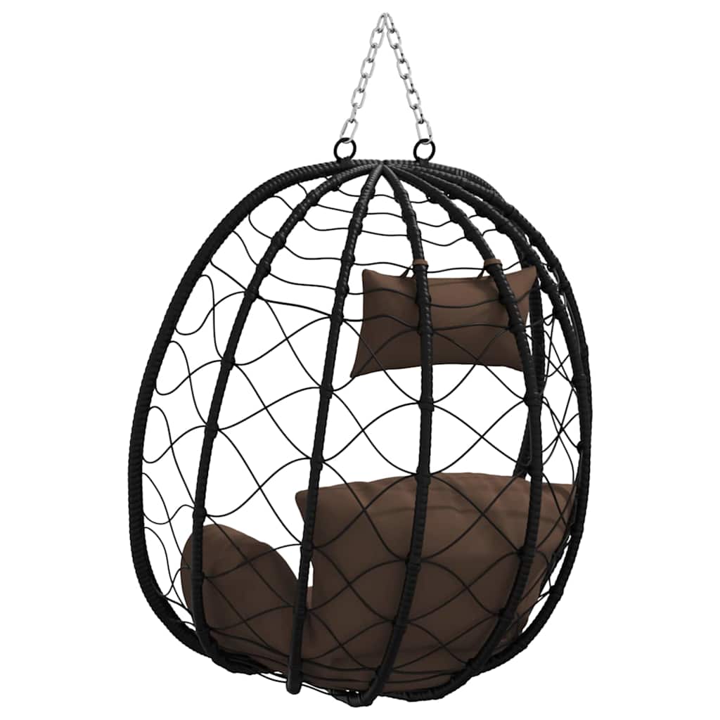 Sedia uovo sospesa polyrattan 91 x 54.5 x 107 cm Caffè