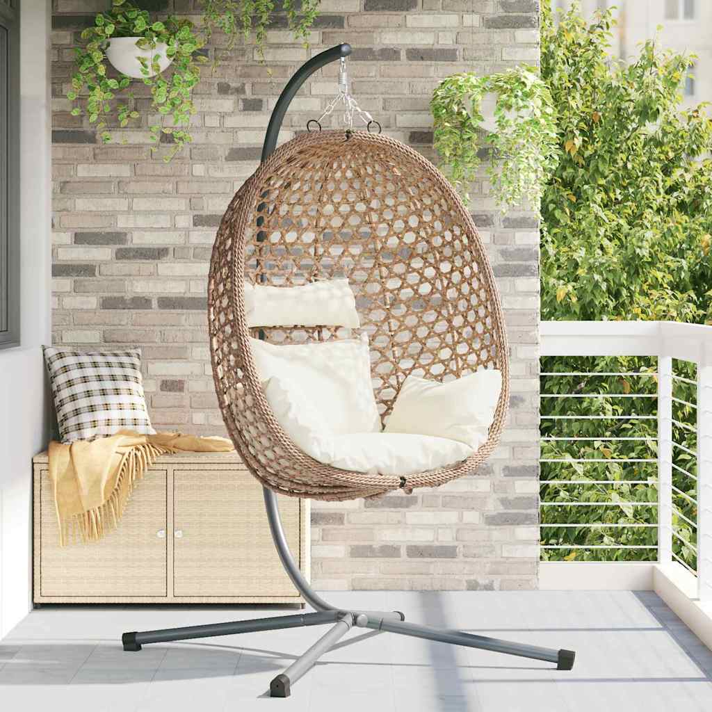 Sedia uovo sospesa polyrattan 104 x 100 x 191 cm Crema Chiara