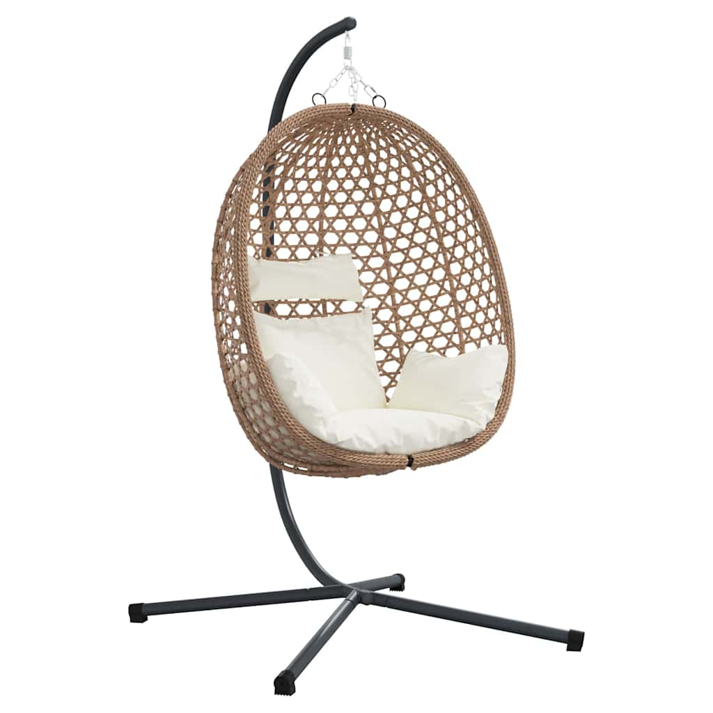Sedia uovo sospesa polyrattan 104 x 100 x 191 cm Crema Chiara