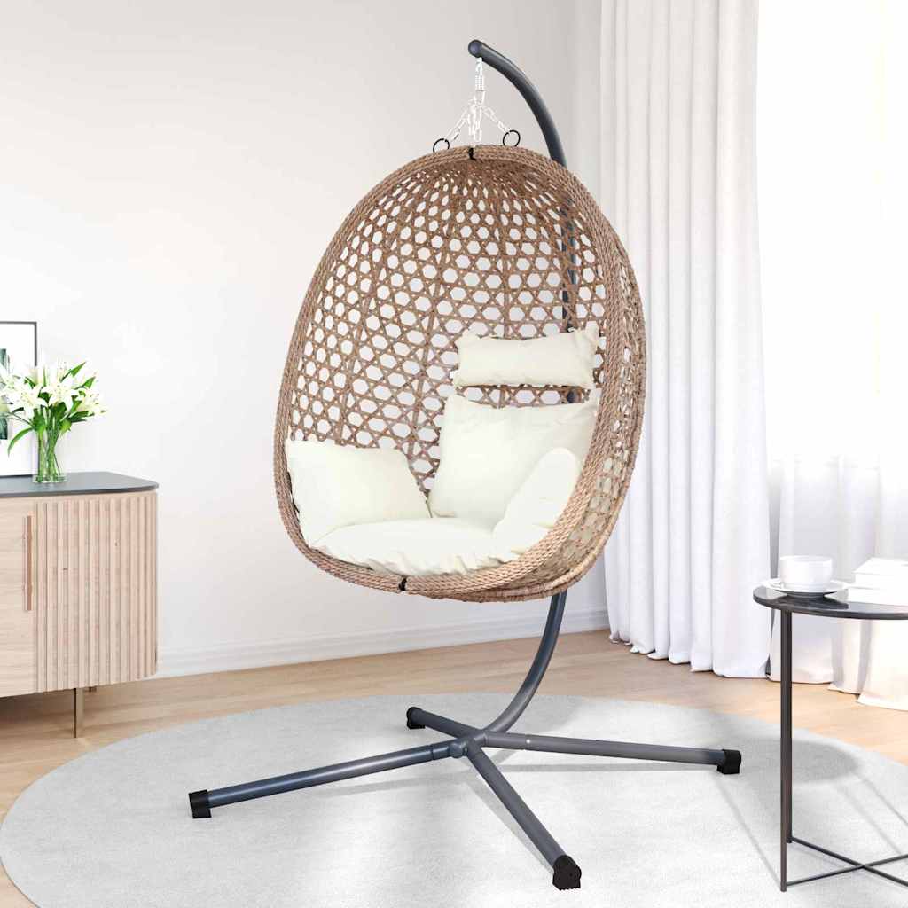 Sedia uovo sospesa polyrattan 104 x 100 x 191 cm Crema Chiara