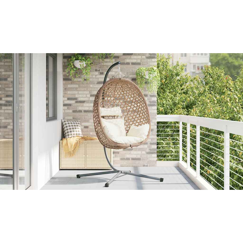 Sedia uovo sospesa polyrattan 104 x 100 x 191 cm Crema Chiara