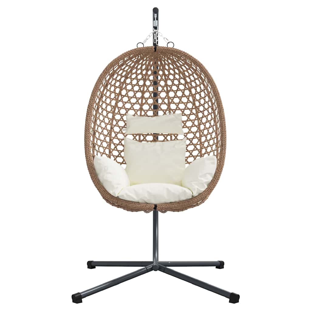 Sedia uovo sospesa polyrattan 104 x 100 x 191 cm Crema Chiara