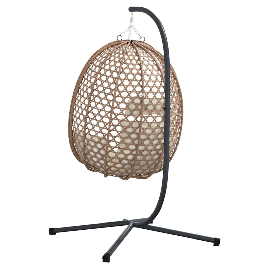 Sedia uovo sospesa polyrattan 104 x 100 x 191 cm Crema Chiara