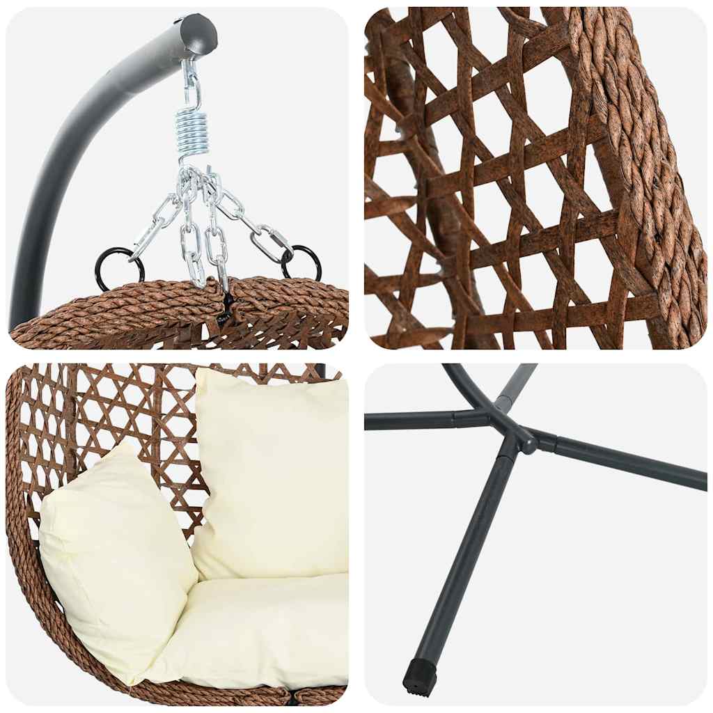 Sedia uovo sospesa polyrattan 104 x 100 x 191 cm Crema Chiara