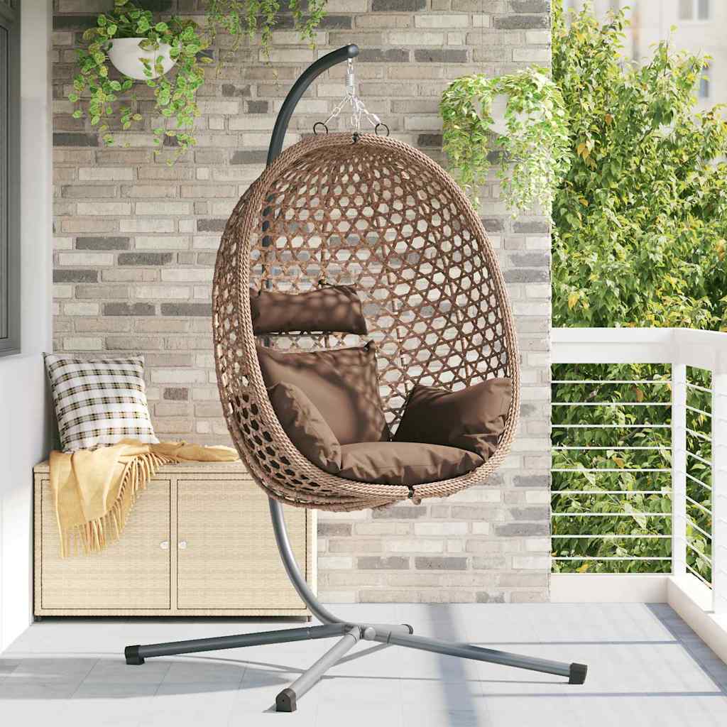 Sedia uovo sospesa polyrattan 104 x 100 x 191 cm Caffè