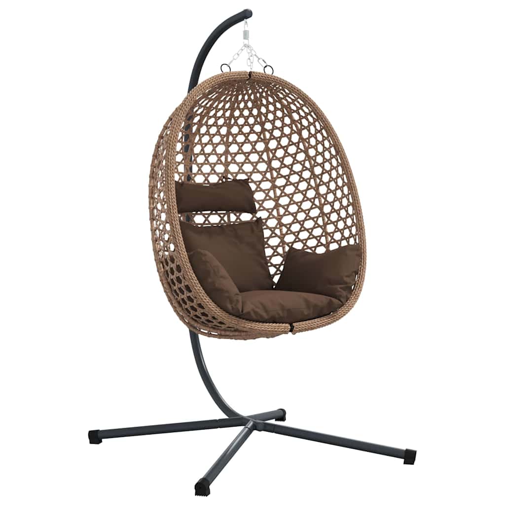 Sedia uovo sospesa polyrattan 104 x 100 x 191 cm Caffè