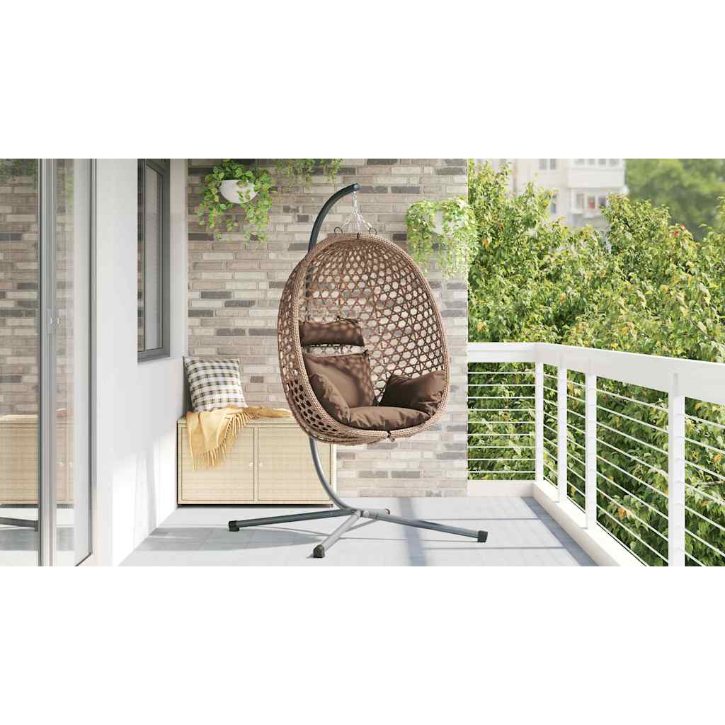 Sedia uovo sospesa polyrattan 104 x 100 x 191 cm Caffè