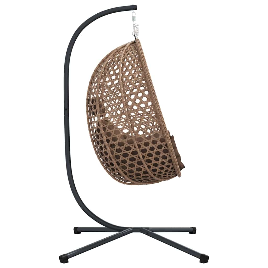 Sedia uovo sospesa polyrattan 104 x 100 x 191 cm Caffè