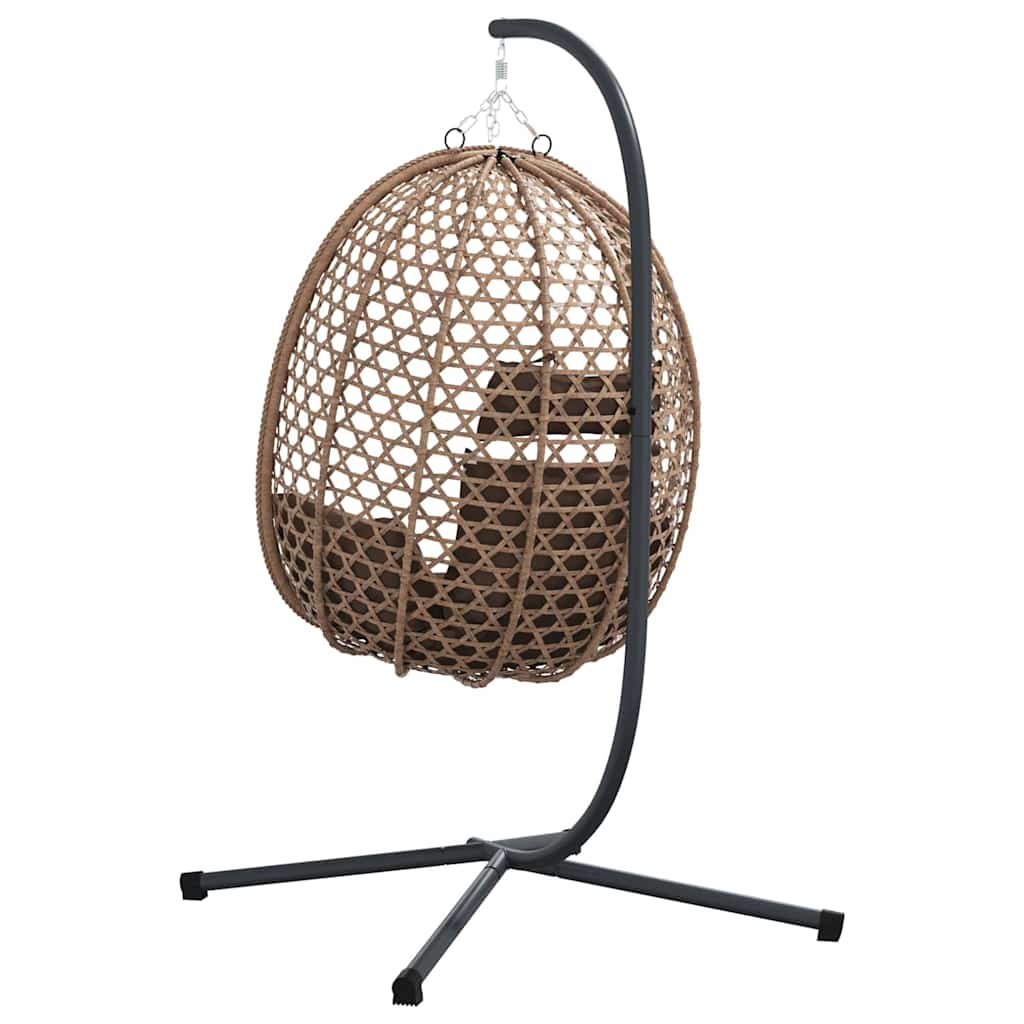 Sedia uovo sospesa polyrattan 104 x 100 x 191 cm Caffè