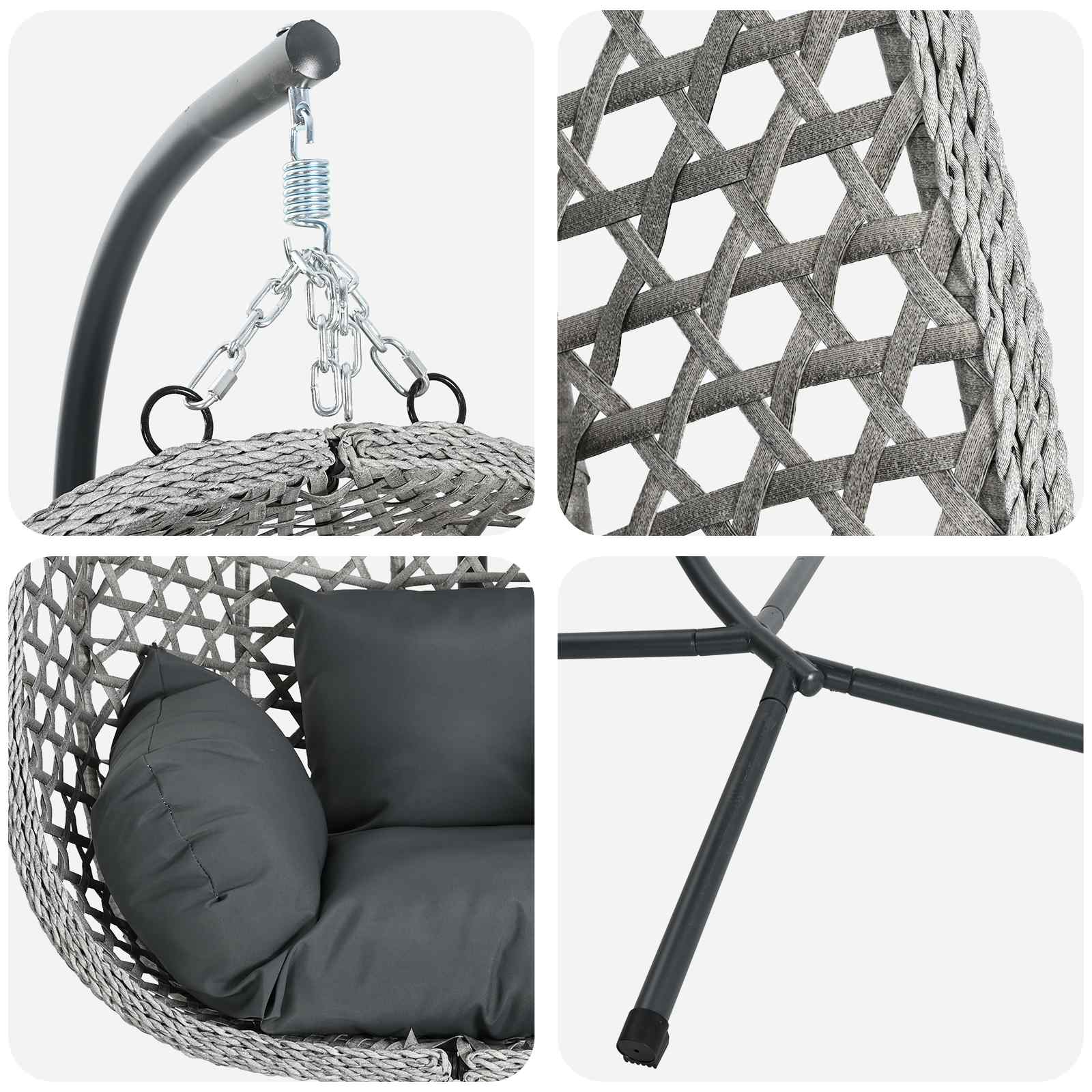 Sedia uovo sospesa polyrattan 104 x 100 x 191 cm