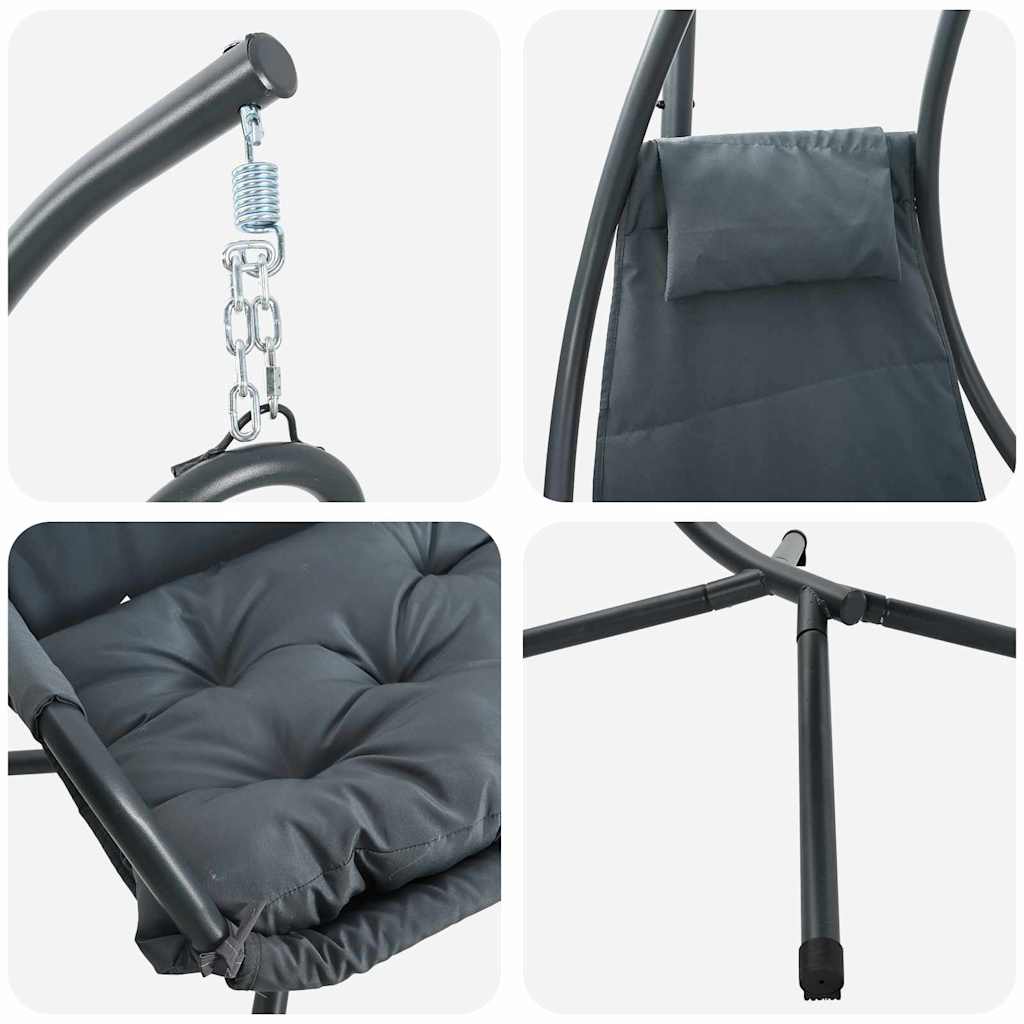 Sedia uovo sospesa Acciaio 94 x 107 x 196,5 cm Antracite