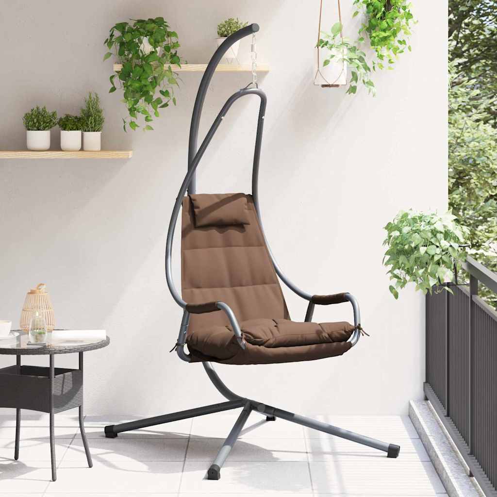 Sedia uovo sospesa Acciaio 94 x 107 x 196,5 cm Caffè