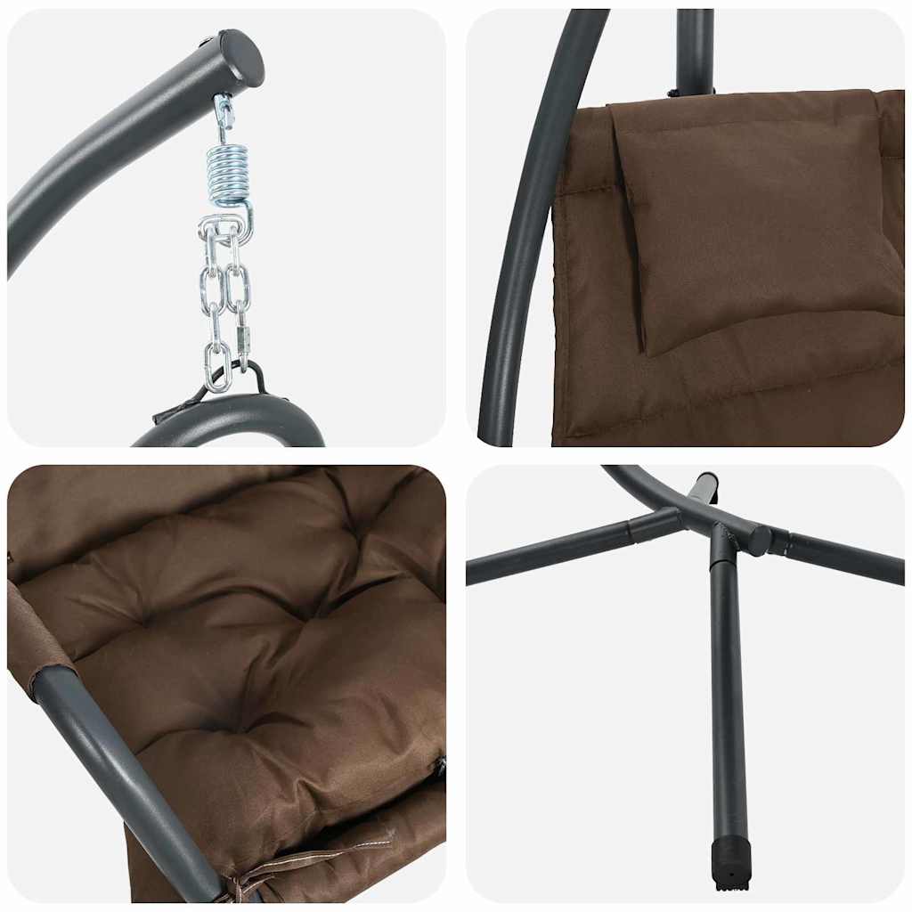 Sedia uovo sospesa Acciaio 94 x 107 x 196,5 cm Caffè