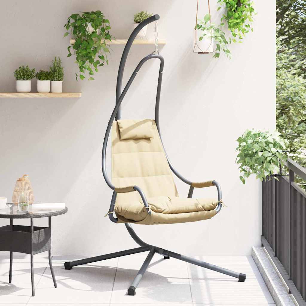 Sedia uovo sospesa Acciaio 94 x 107 x 196,5 cm Beige