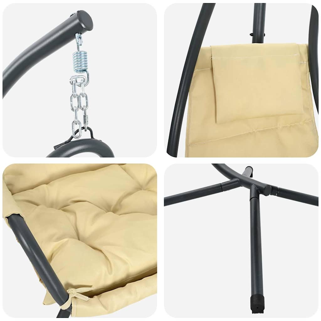Sedia uovo sospesa Acciaio 94 x 107 x 196,5 cm Beige
