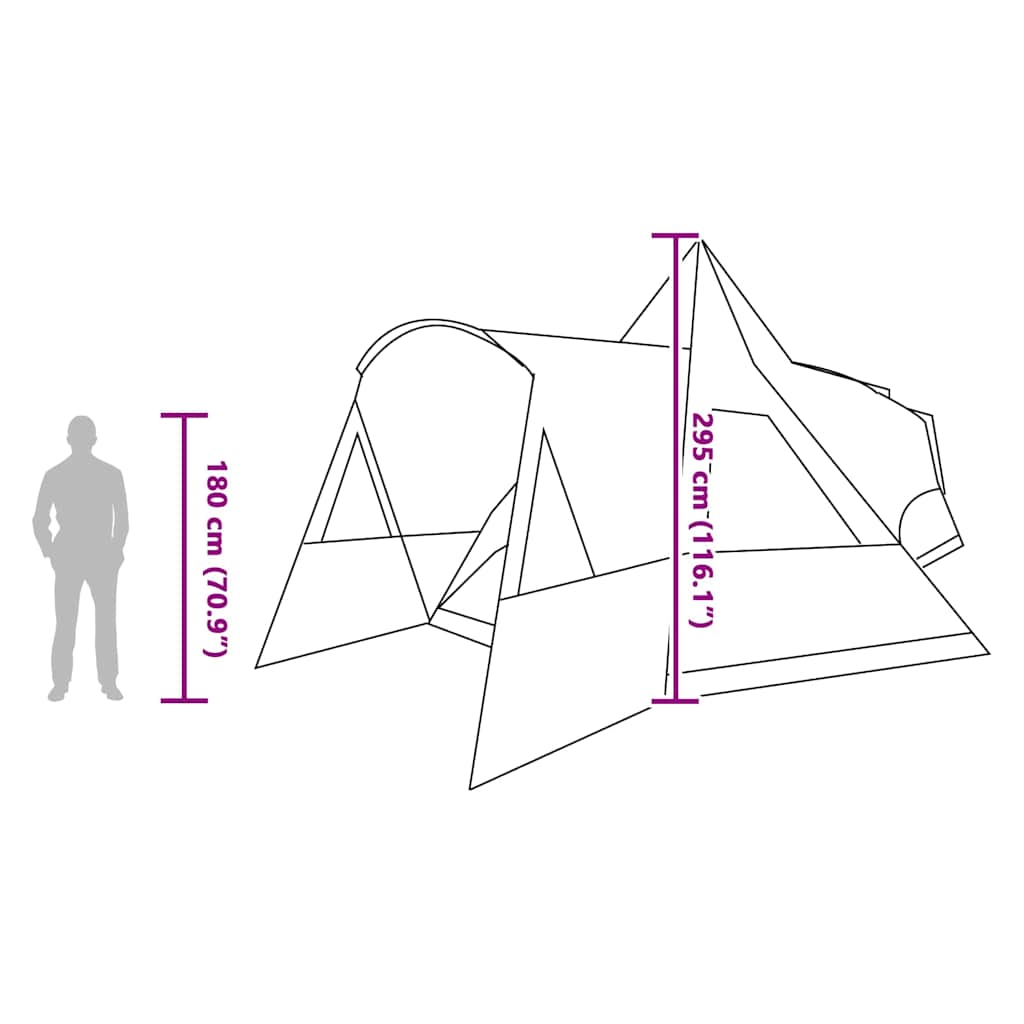 Tenda Teepee per 8 Persone 8 persona Grigio e arancione