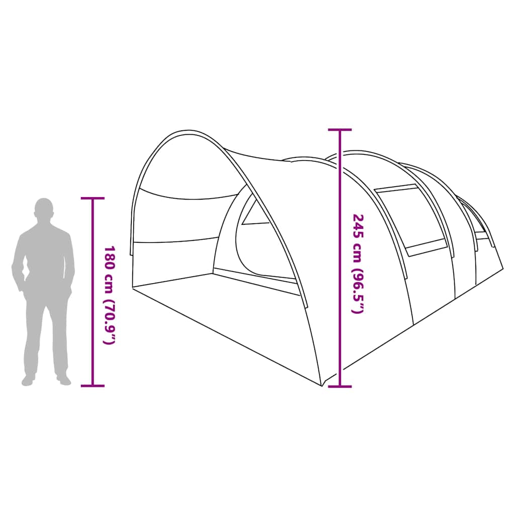 Tenda Tunnel per 8 Persone 8 persona Verde