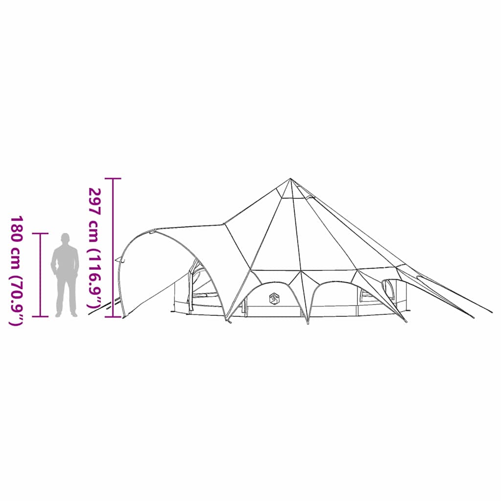 Tenda Teepee per 9 Persone 9 persona Blu e Grigio