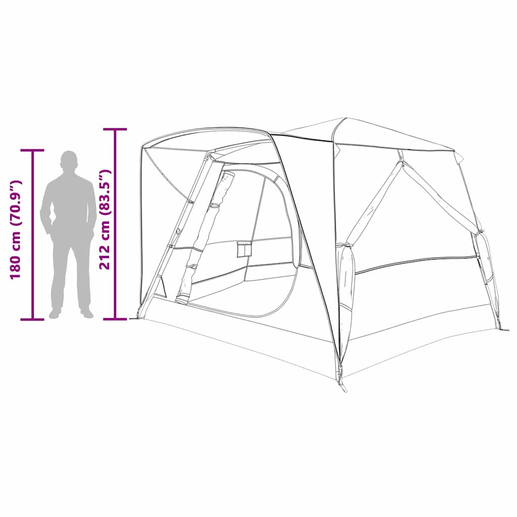 Tenda Cabina 7-Persone 7 persona Grigio e arancione