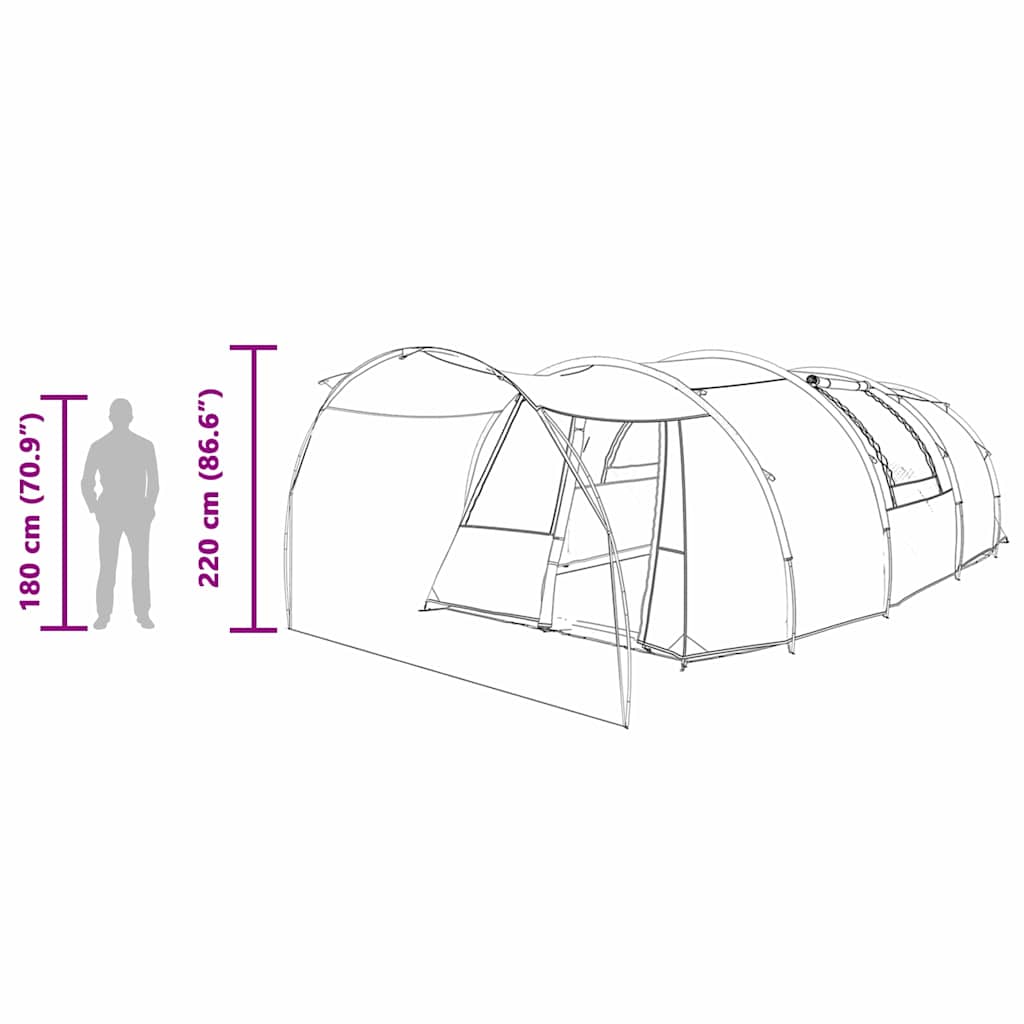 Tenda tunnel per 4 persone 4 persona Grigio e arancione