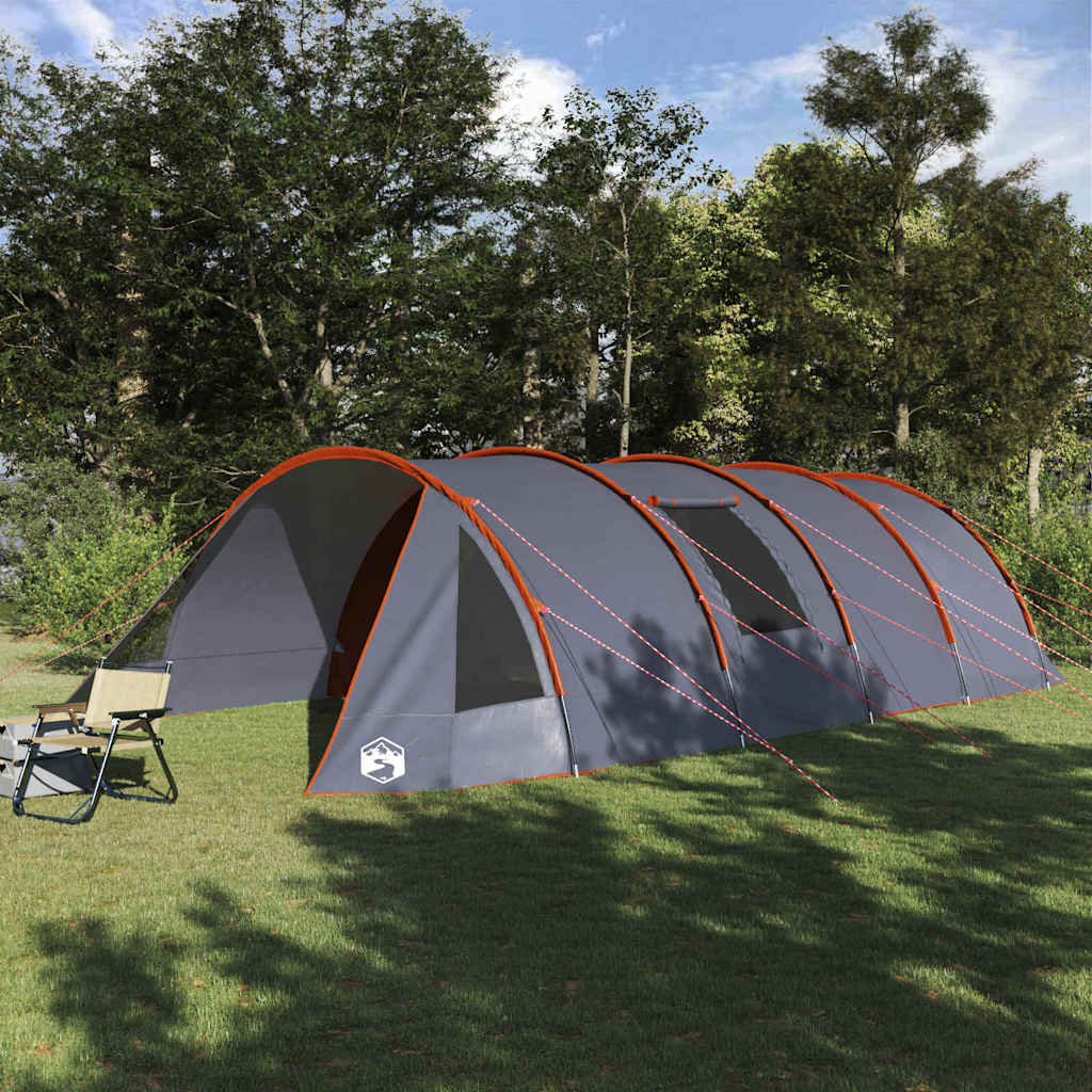 Tenda Tunnel per 6 Persone 6 persona Grigio e arancione