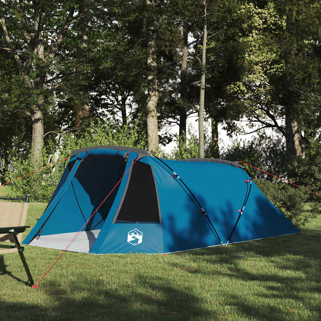 Tenda Tunnel per 3 Persone 3 persona Blu e Grigio