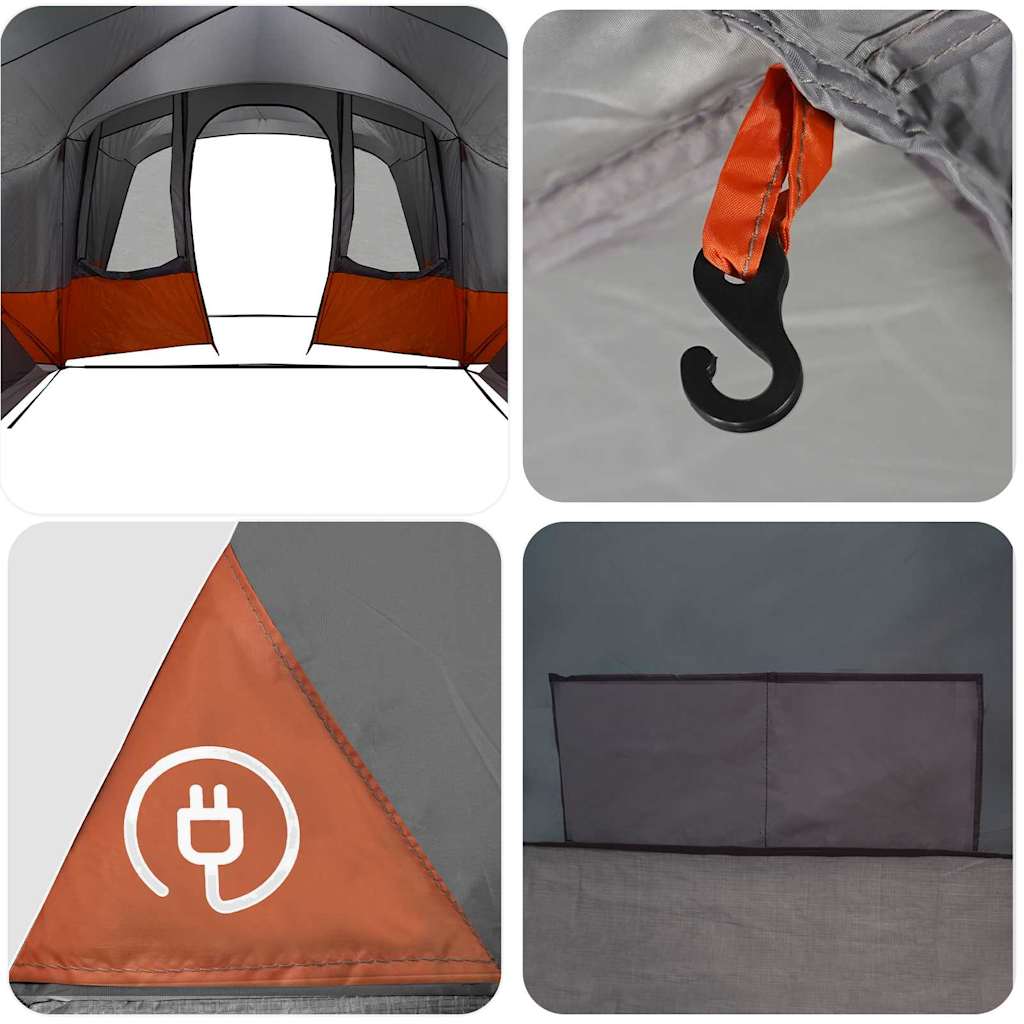 Tenda per famiglie 12 persone 12 persona Grigio e arancione