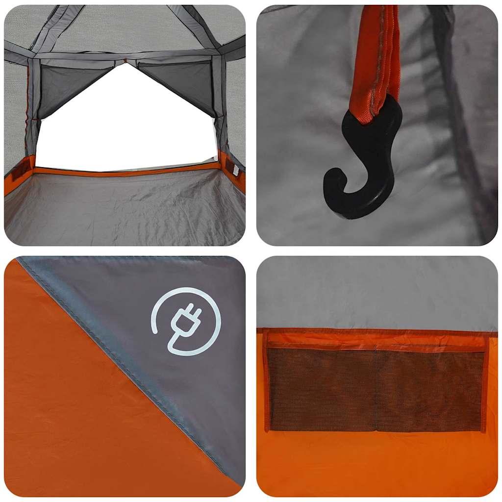 Tenda interna per 7 persone 7 persona Grigio e arancione