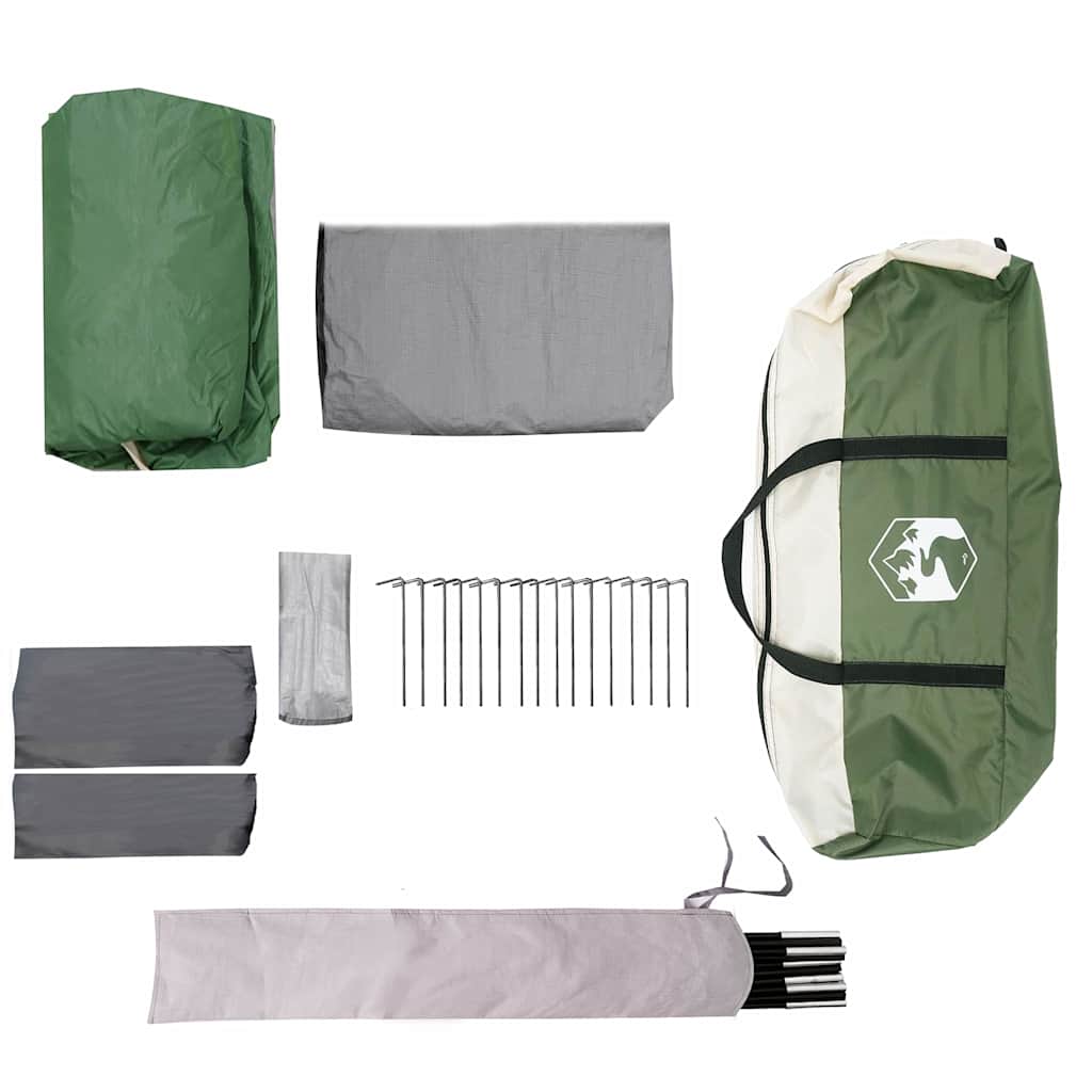 Tenda per famiglie 10 persone Verde e Grigio 460 x 430 x 214 cm