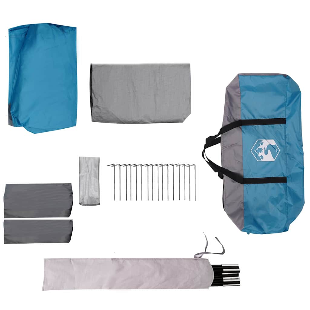 Tenda per famiglie 10 persone Blu e Grigio 460 x 430 x 214 cm