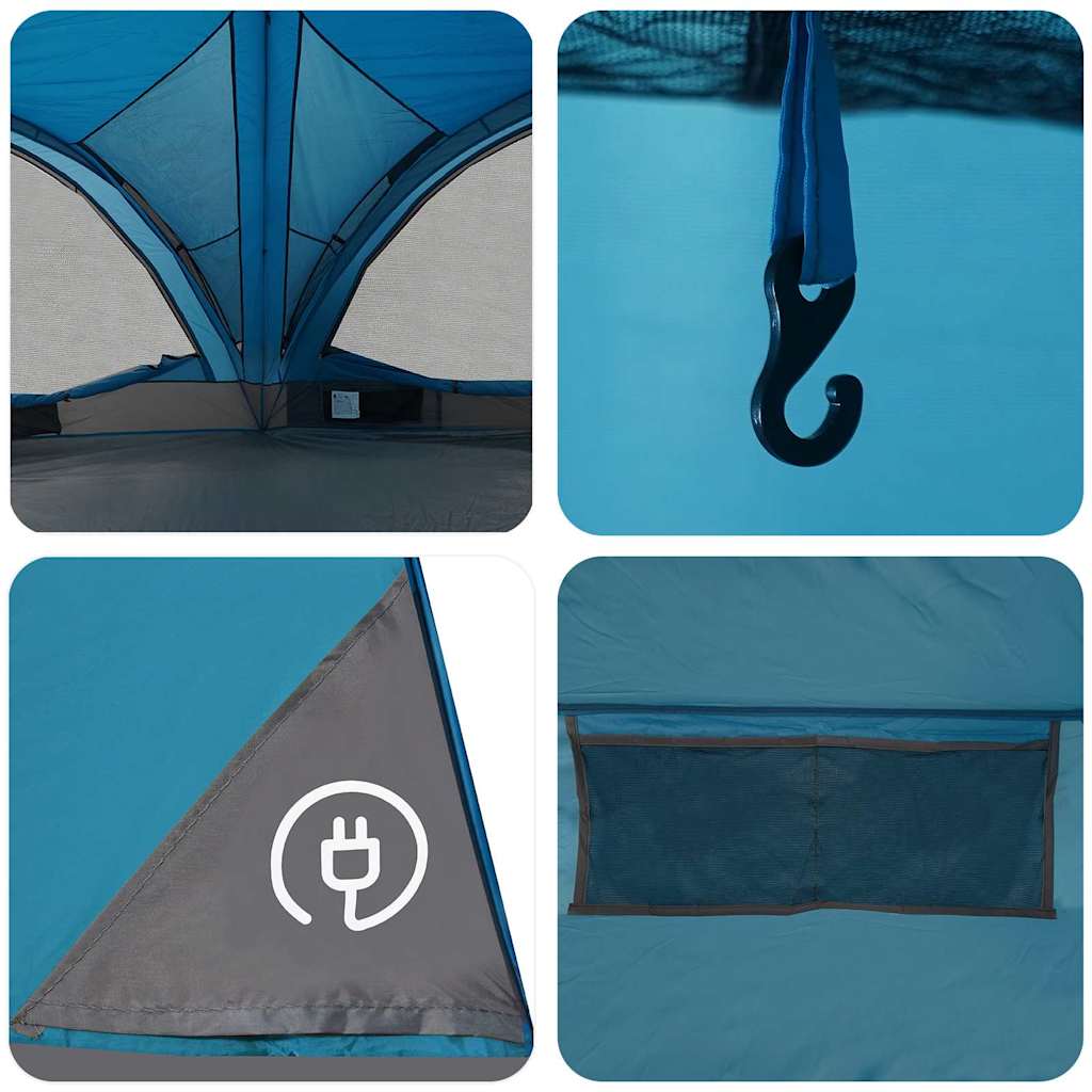 Tenda per famiglie 10 persone Blu e Grigio 460 x 430 x 214 cm