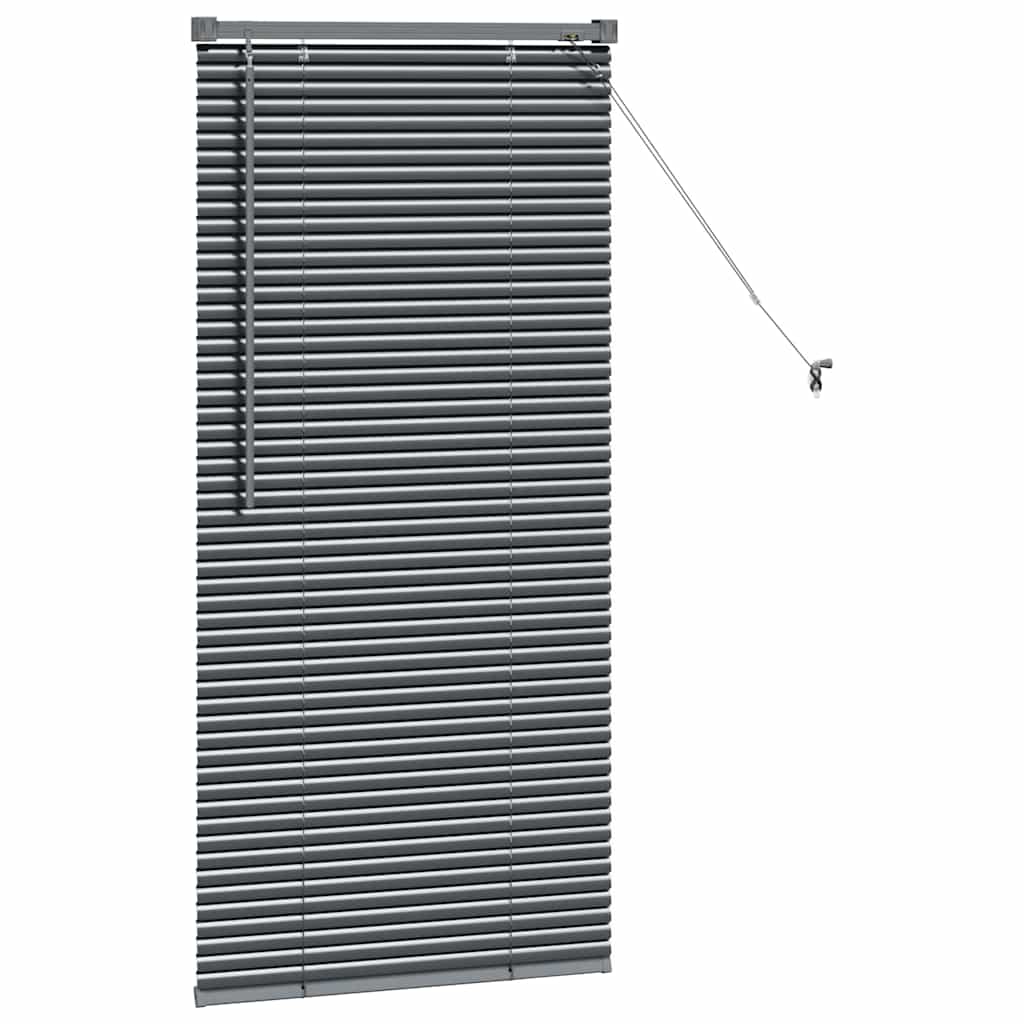 Tenda Veneziana Grigio Scuro 130 x 60 cm 25 mm Alluminio