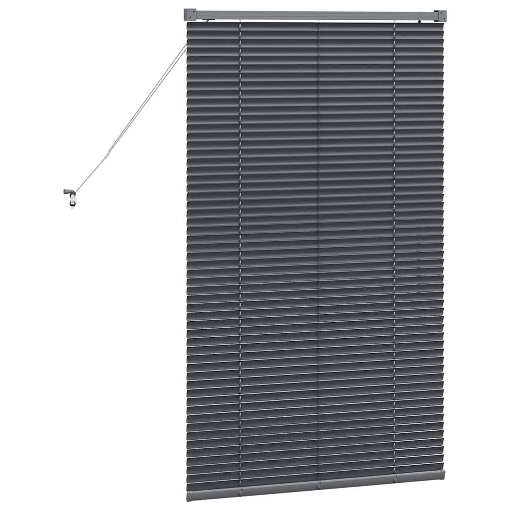 Tenda Veneziana Grigio Scuro 130 x 70 cm 25 mm Alluminio