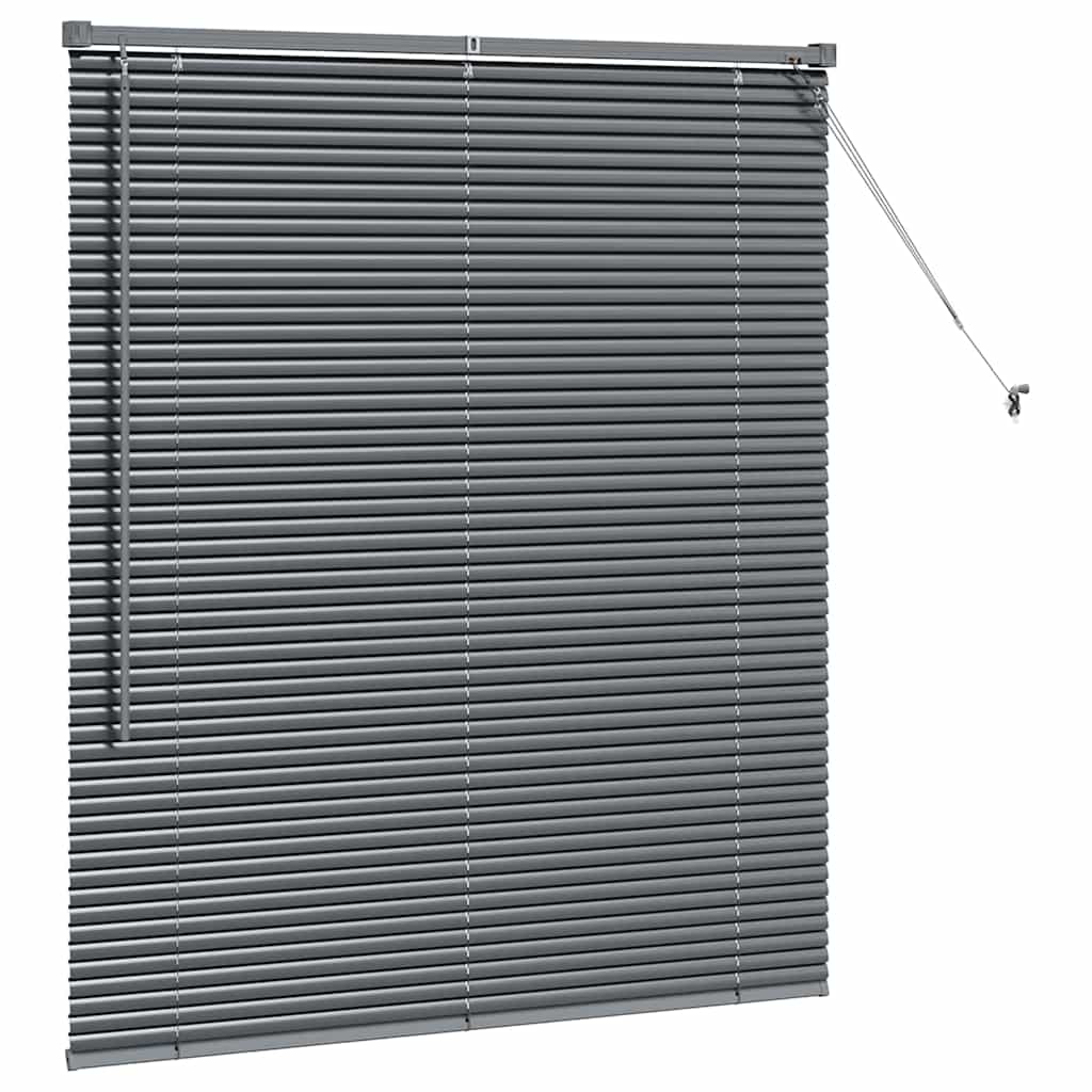 Tenda Veneziana Grigio Scuro 130 x 115 cm 25 mm Alluminio